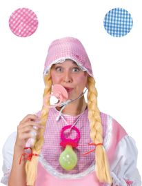 Playset-Baby-Bonnet,Bib,Jumbo Pacifier-Blu