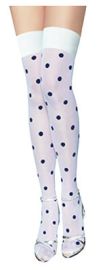 Stockings-Wht w/Blk Polka Dots