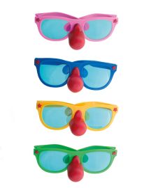 Glasses w/Nose-Clown-Jumbo-Asst-8.5"x3.1"