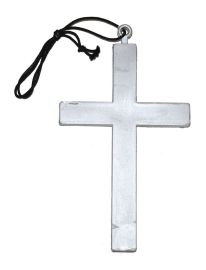 Necklace-Large-Cross-Slv-5.1"x0.4"x8.9"