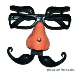 Glasses w/Mustache & Moving Nose