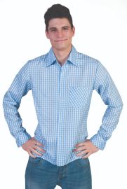 Checkered Shirt-Blue/Wht-Size Large