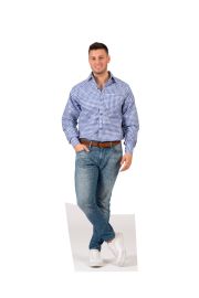 Lux Shirt Blue/White-Size X-Large