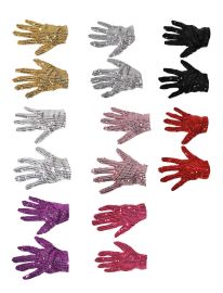 Gloves-Short-Sequin-Pink