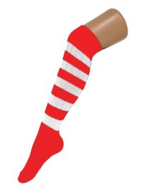 Socks-Red/Wht Stripe