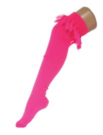 Socks w/Fringe-Pnk-38.2"
