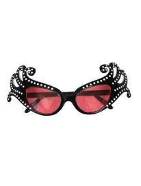 Glasses-Wave-Blk w/Rhinestones