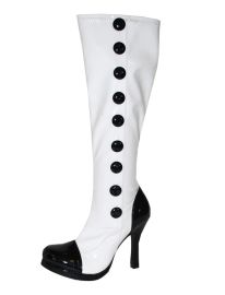 Shoes-Boot-Long-Blk/Wht Size W6 (euro 38-39)