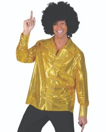 Disco Shirt-Gold-Man-Size Small