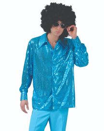 Disco Shirt-Blue-Size Small