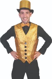 Show Biz Vest-Gold-Size Medium