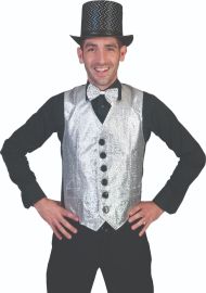 Show Biz Vest-Silver-Size Large
