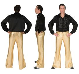 Disco Fever Pants-Gold-Size Large