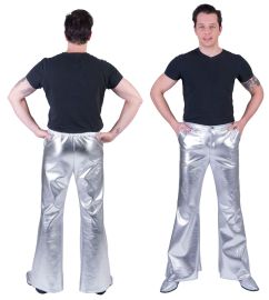Disco Fever Pants-Silver-Size Small