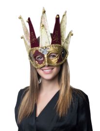 Mask-Venetion w/Jester Hat