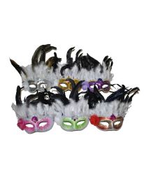 Mask-Glitter/Flower/Feathers-Asst