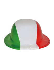 Hat-Bowler-Plastic-Grn/Wht/Red