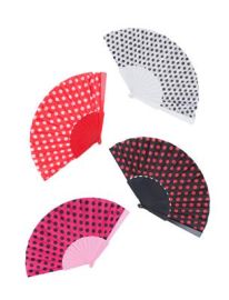 Fan-Polka Dots-9.1"-Pnk
