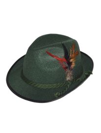 Hat-Grn-Felt w/Feathers 
