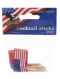 Party Picks-USA Flag-24 pcs