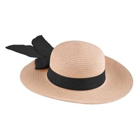Hat-Straw-Ladies w/Blk Ribbon