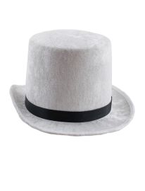 Hat-Party-Faux Velvet-23.6"-Wht