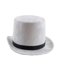 Hat-Party-Faux Velvet-22.4"-Wht