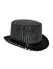 Hat-Top-Blk w/Sequin