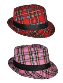 Hat-Fedora-Plaid-Red