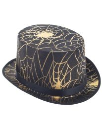 Hat-Top w/Spider Web-Metallic Print