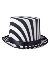 Hat-Top-Blk/Wht Stripe-23.6"