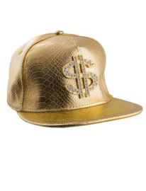 Cap-Baseball-Gld w/$ Sign