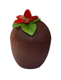 Coconut Cup w/Straw & Flower-Plastic-5" (Out of Stock-Can be Backordered)