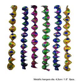 Décor-Hanging Spiral-Metallic-Multicolor-6 pcs