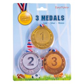 Medals-3 pcs-Gold-Silver-Bronze-Plastic