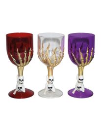 Goblet w/Skull Hand-7.1"-Asst