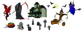 Decor-Halloween Stick On
