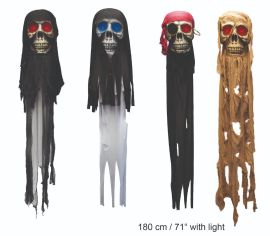 Hanging Décor-Skulls w/Light-70.9"-Asst
