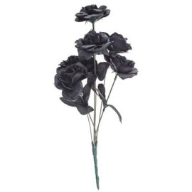 Rose Stem w/6 Flowers-Blk