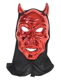 Mask w/Hood-Devil-Red Metallic