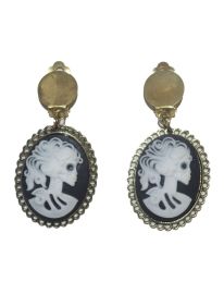 Earrings-Clip On-Ghost Cameo