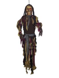 Decor-Hanging Zombie Skeleton w/Light-63"
