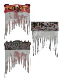 Decor-Halloween Door Curtains-Cardboard w/Fabric-38.2"x53.9"-Asst