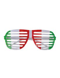 Glasses-Blinds-Vertical Stripe-Grn/Wht/Red