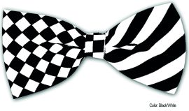 Bow Tie-Blk/Wht Check & Stripe