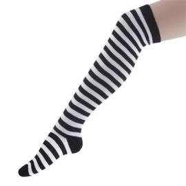 Socks-Over the Knee-Striped-Blk/Wht-31"