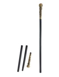 Cane-Blk/Gld-Plastic-32"-3 part assembly