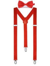Suspenders & Bowtie-Red