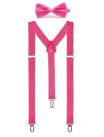 Suspenders & Bow Tie-Pnk