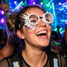 Goggles-Steampunk w/Studs-Wht